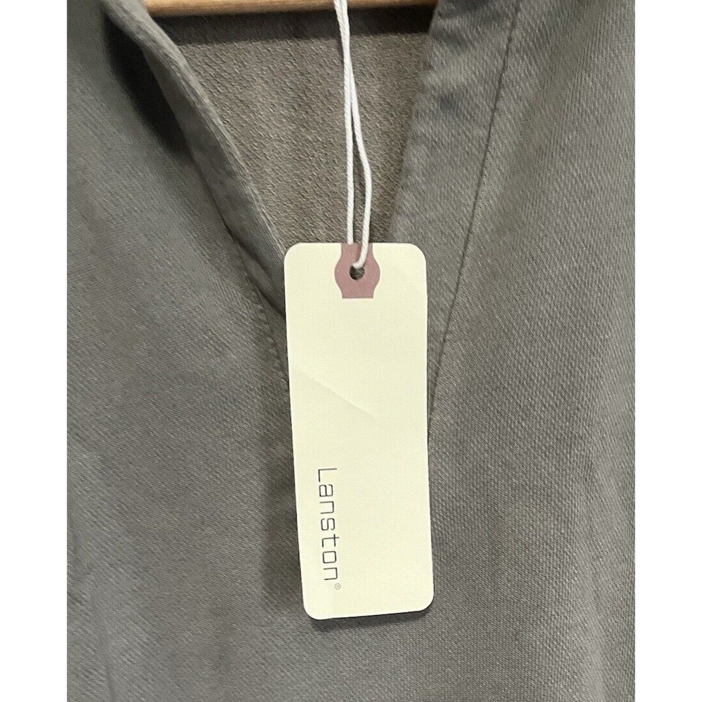 NWT'S Lanston Crop Top Sweatshirt Lightweight Small Raw Hem Green - Picture 3 of 8